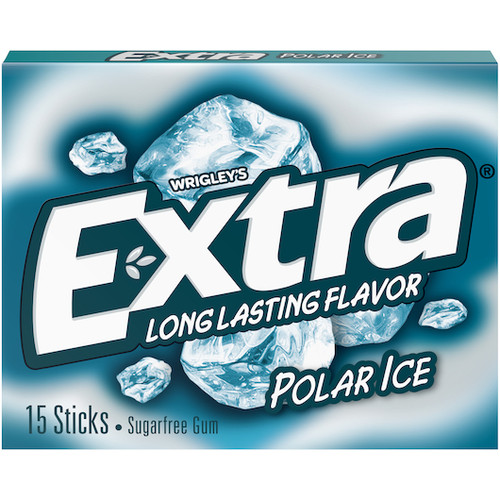 Extra Single Serve Polar Ice Gum, 15 Piece, 10 Per Box, 12 Per Case