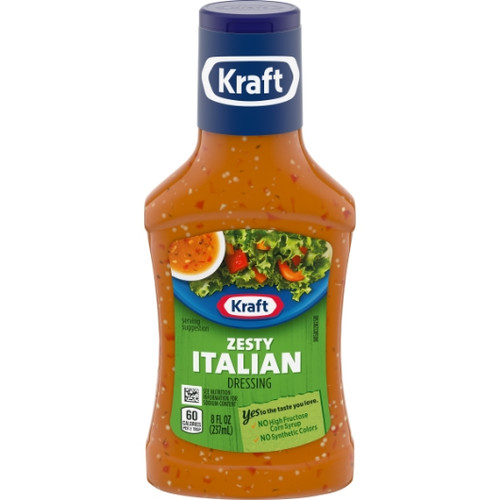 Kraft Zesty Italian Dressing Bottle, 8 Fluid Ounce, 9 Per Case
