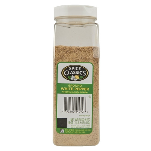 Spice Classics Ground White Pepper, 18 Ounces, 6 Per Case