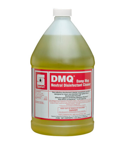 Spartan Damp Mop Neutral Disinfectant Cleaner, Lemon Scent, 1 Gallon, 4/Case