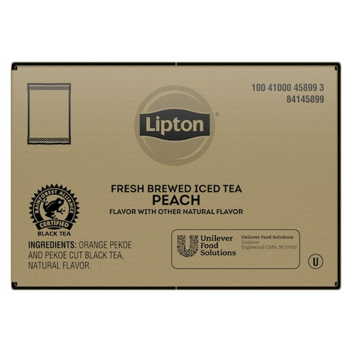 Lipton Unsweetened Peach Iced Tea For Auto Brew, 3 Gallon, 24 Per Case