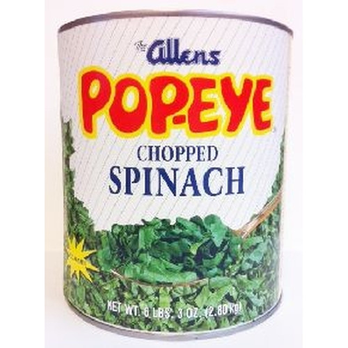 Allens Popeye Chopped Spinach, 99 Ounce, 6 Per Case