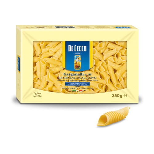 De Cecco No. 115 Egg Garganelli Pasta, 8.8 Ounces, 20 Per Case