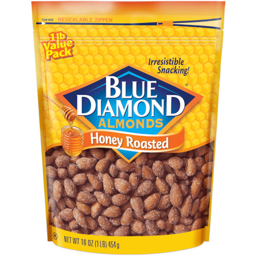 Blue Diamond Honey Roasted Almonds, 16 Ounces, 6 Per Case