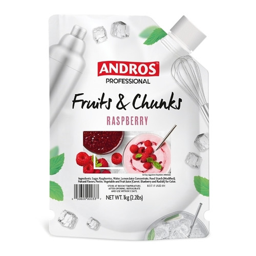 Andros Professional Raspberry Fruits & Chunks, 2.2 Pound, 6 Per Case