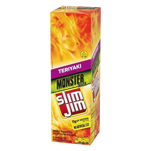 Slim Jim Beef Jerky Monster Teriyaki, 1.94 Ounces, 108 Per Case