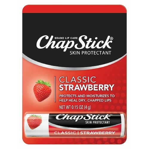 ChapStick Classic Strawberry Flavor Lip Balm Tube, 0.15 Ounce, 144 Per Case
