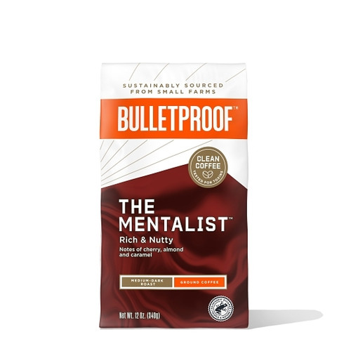Bulletproof The Mentalist Medium Dark Roast Ground Coffee, 12 Ounces, 6 Per Case