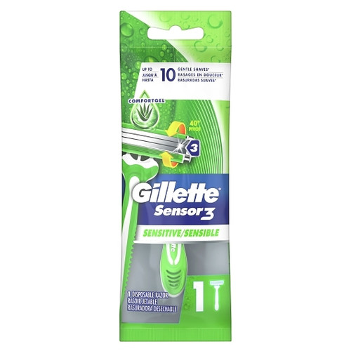 Gillette Sensor3 Sensitive Mens Disposable Razor, 36 Per Case
