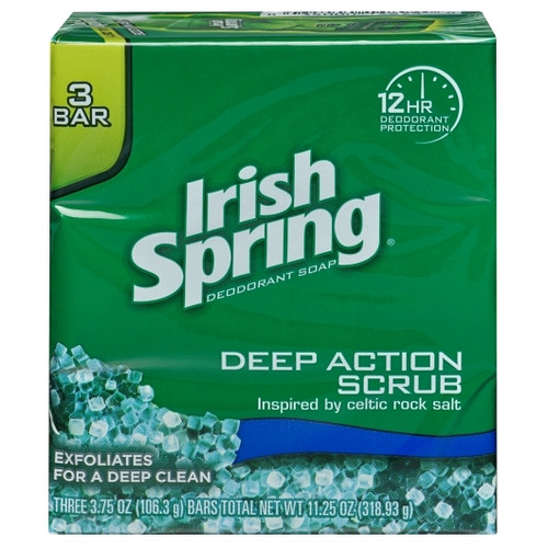 Irish Spring Bar Soap Deep Cleansing Action, 11.25 Ounce, 18 Per Case