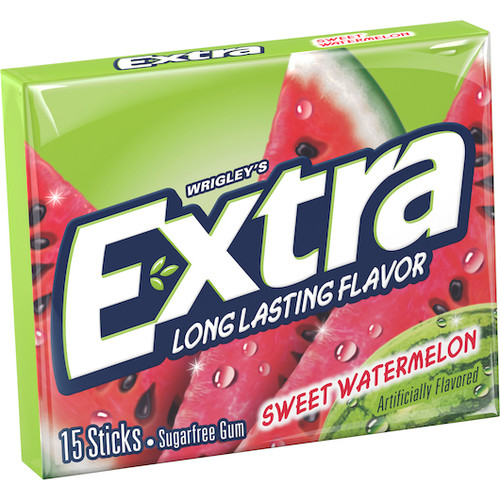 Wrigley s Sweet Watermelon Extra Fruit Sensations Gum, 15 Piece, 10 Per Box, 12 Per Case