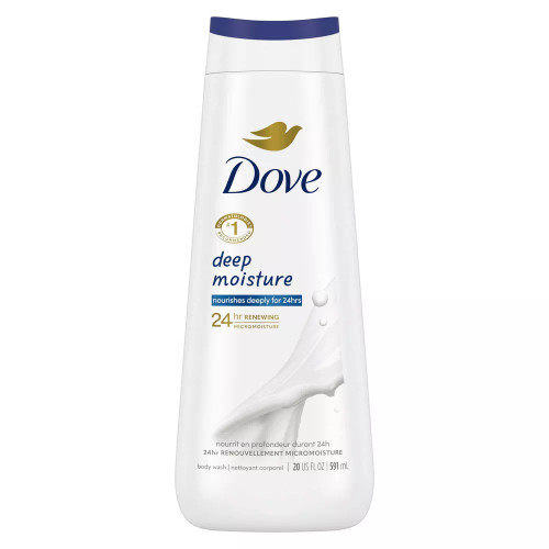 Dove Deep Moisture Body Wash, 20 Fluid Ounce, 4 Per Case