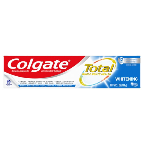 Colgate Total Whitening Gel Toothpaste, 5.1 Ounces, 24 Per Case