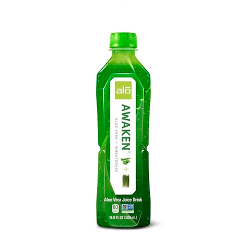 Alo Drink Awaken Aloe & Wheatgrass, 16.9 Fluid Ounces, 12 Per Case