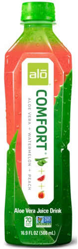 Alo Drink Comfort Aloe Watermelon & Peach, 16.9 Fluid Ounces, 12 Per Case