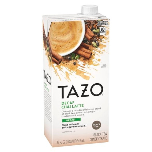 Tazo Decaf Chai Black Tea Concentrate, 32 Ounces, 6 Per Case