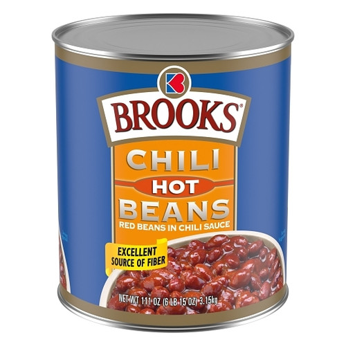 Brooks Hot Chili Beans, 111 Ounce, 6 Per Case