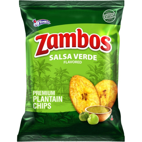 Zambos Salsa Verde Plantain Chips, 2.47 Ounce, 8 Per Box, 4 Per Case