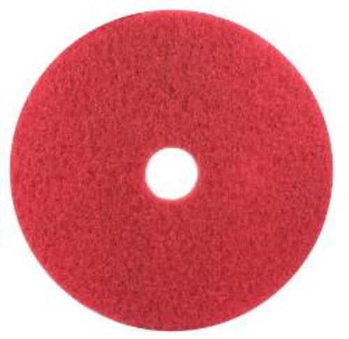 19", RED, BURNISHING FLOOR PADS, 3M, 5/CT