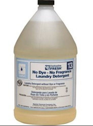 Spartan Clothesline Fresh No Dye-No Fragrance Laundry Detergent, 1 Gallon, 4 Per Case