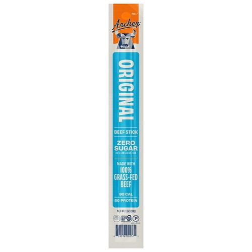 Country Archer Jerky Co Original Grass-Fed Beef Sticks, 1 Ounce, 108 Per Case
