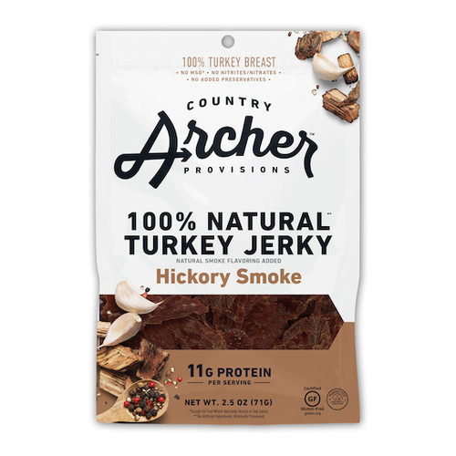 Country Archer Jerky Co Hickory Smoke Turkey Jerky, 2.5 Ounce, 12 Per Case