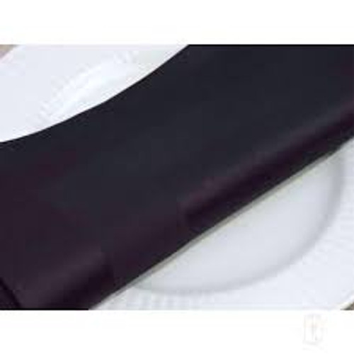 Oxford Cotton Satin Band Table Linen Black (22" x 22"), 1 Dozen