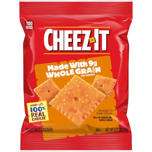Kellogg s Cheez It Whole Grain Original Crackers, 0.75 Ounce, 175 Per Case