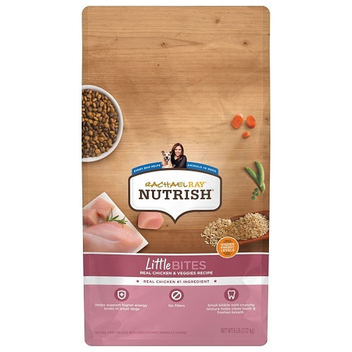Nutrish Little Bites Real Chicken & Veggies Dry Dog Food , 6 Pounds, 3 Per Case