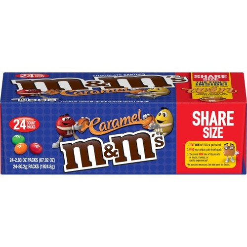 M&M Caramel Sharing Size, 2.83 Ounce, 24 Per Box, 6 Per Case