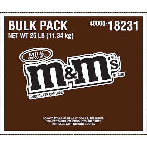 M&M Milk Chocolate, 25 Pound, 1 Per Case