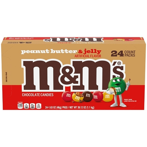 M&M Peanut Butter And Jelly, 1.63 Ounce, 24 Per Box, 12 Per Case