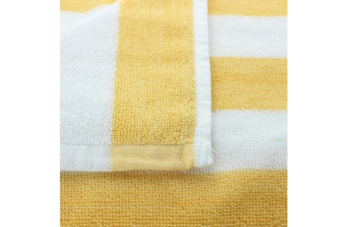 Oxford Playa 2x2 Cabana Yellow Stripe Pool Towels - 30 x 60, 1 Dozen