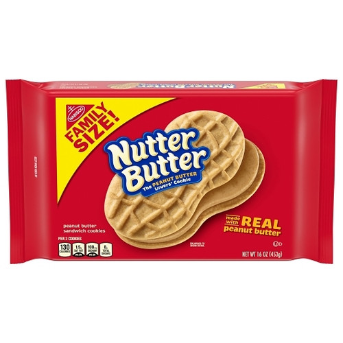 Nutter Butter Sandwich Cookies, 16 Ounces, 12 Per Case