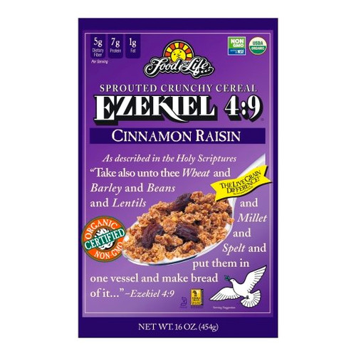 Food For Life Ezekiel 4:9 Cinnamon Raisin Cereal, 16 Ounces, 6 Per Case