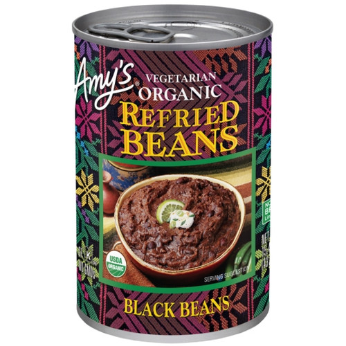 Amy s Organic Refried Black Beans, 15.4 Ounce, 12 Per Case
