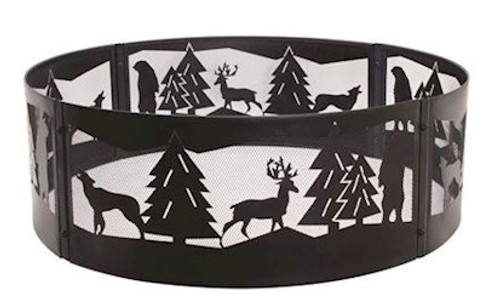 Pleasant Hearth Wilderness 36 in. x 12 in. Steel Fire Pit Ring in Black