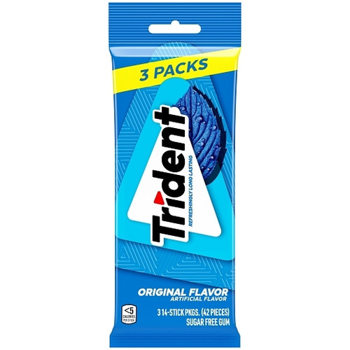 Trident Original Flavor Sugar Free Gum, 42 Count, 20 Per Case