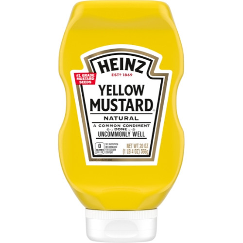 Heinz Yellow Mustard Bottle, 1.25 Pound, 12 Per Case