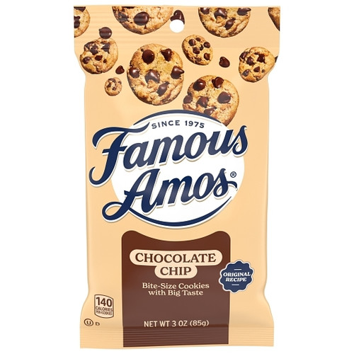 Famous Amos Classic Chocolate Chip Cookies, 3 Ounce, 36 Per Case