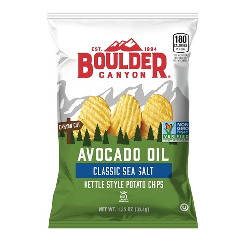 Boulder Canyon Kettle Chips Avocado Oil Sea Salt, 1.25 Ounces, 55 Per Case