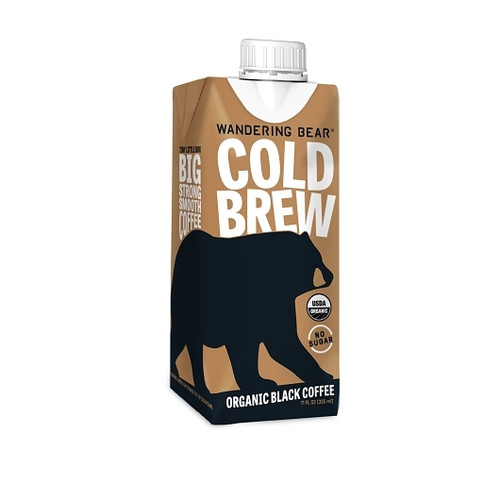 Wandering Bear Coffee Straight Black Organic Cold Brew, 11 Fluid Ounce, 12 Per Case