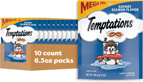 Whiskas Temptations Savory Salmon Flavor Mega Bag, 6.3 Ounce, 10 Per Case