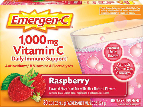 Emergen-C Vitamin C Raspberry, 30 Each, 12 Per Case