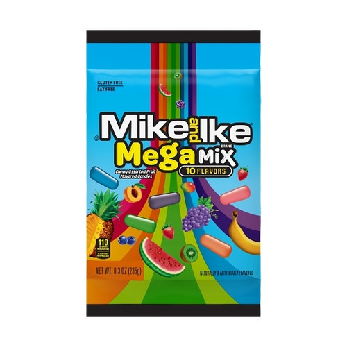 Mike & Ike Mega Mix Peg Bag, 8.3 Ounces, 12 Per Case