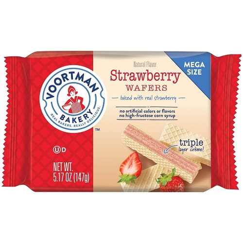 Voortman Strawberry Layered Wafer, 5.17 Ounce, 54 Per Case