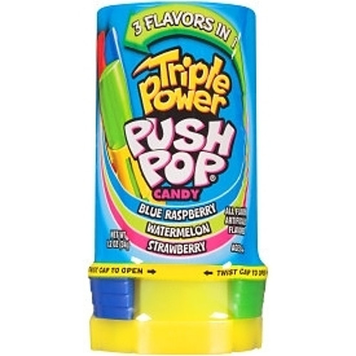 Topps Regular Twisted Triple Push Pop Candy, 1.2 Ounces, 192 Per Case