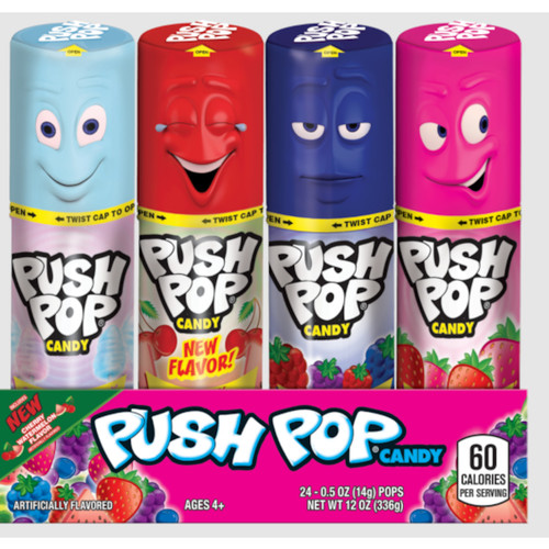 Push Pops Display Box, 0.5 Ounce, 24 Per Pack, 24 Per Case
