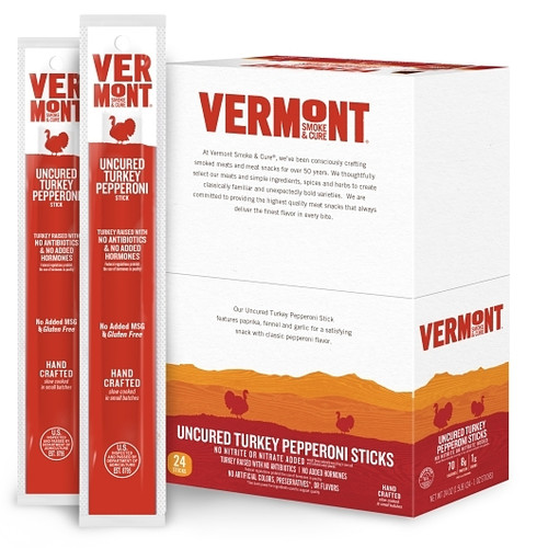 Vermont Smoke Uncured Turkey Pepperoni Sticks, 1 Ounces, 48 Per Case