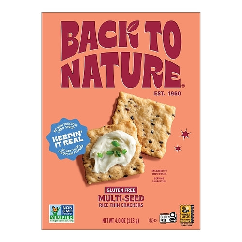 Back To Nature Gluten Free Multi-Seed Thin Rice Cracker, 4 Ounce, 12 Per Case